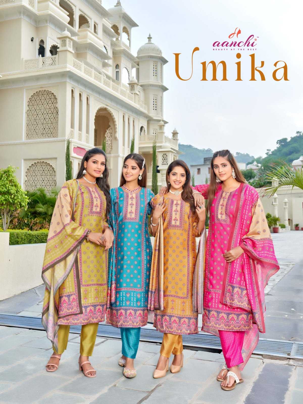 aanchi umika fancy print readymade salwar kameez supplier 