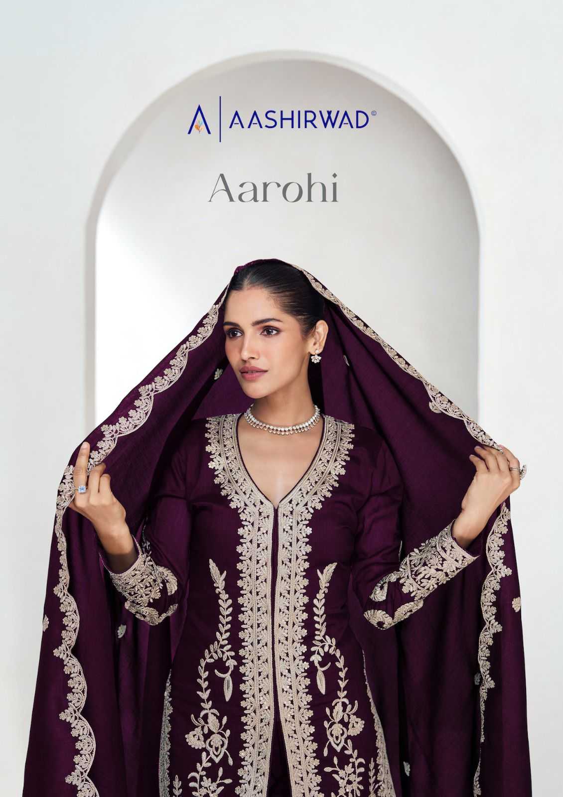 aashirwad creation aarohi readymade silk party wear suit for women 