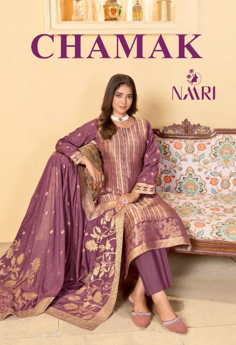 chamak by naari embroidery work stylish ladies suits