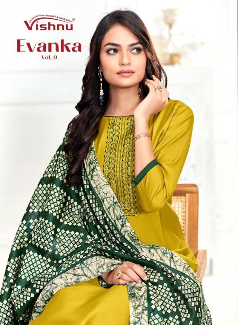 evanka vol 9 by vishnu roman silk attractive look dress material  