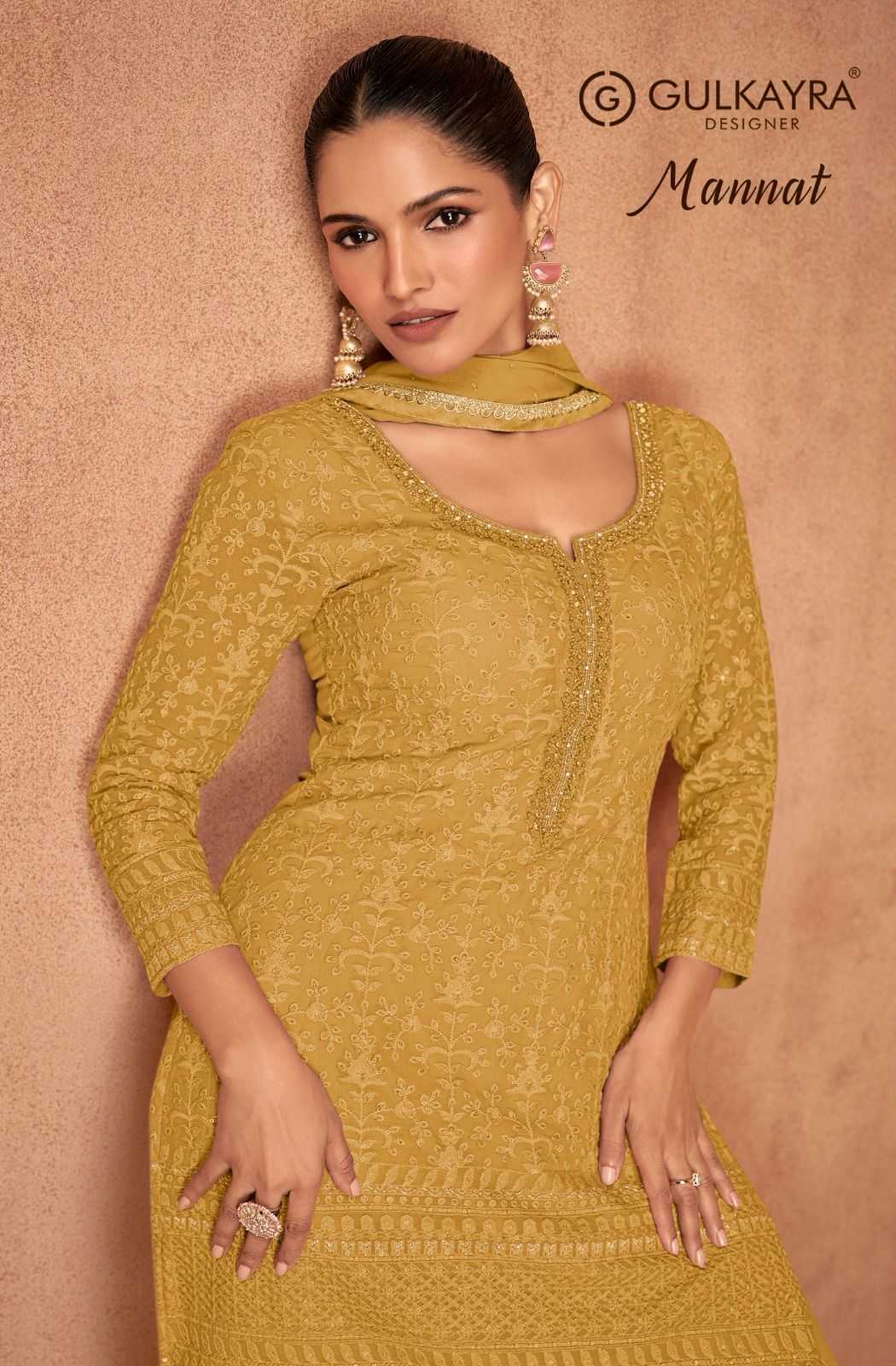 gulkayra designer mannat colour addition georgette full stitch ladies suit 