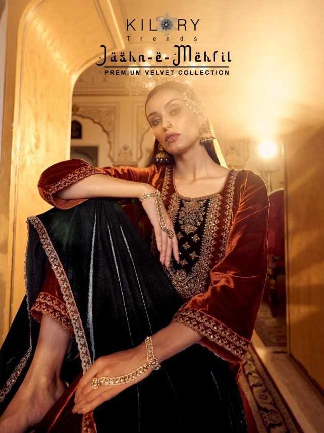 jashn e mehfil by kilory trends velvet winter special dress material 