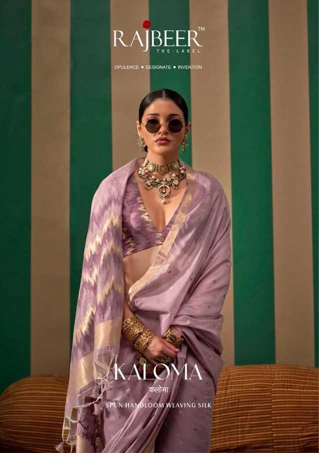 kaloma by rajbeer stylish handloom weaving silk saree