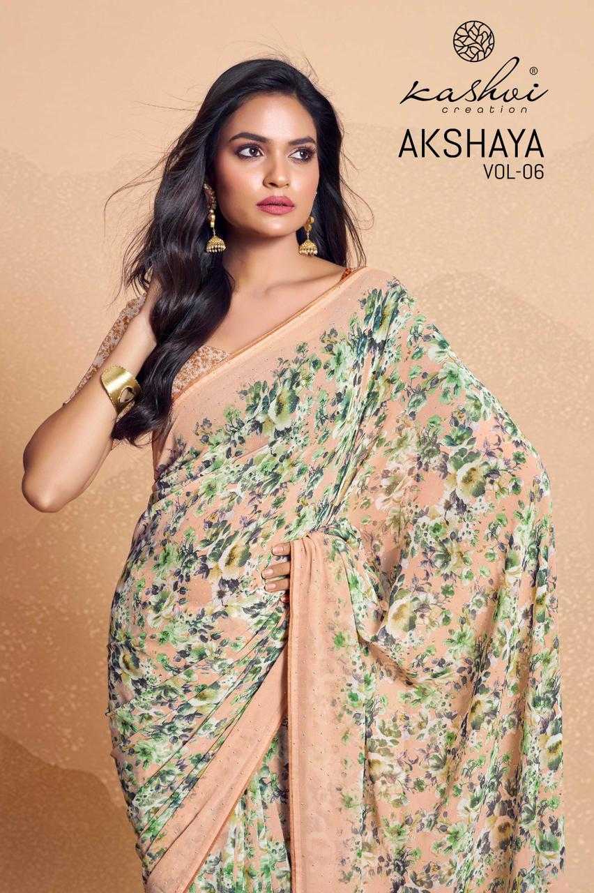 kashvi creation akshaya vol 6 weightless saree collection