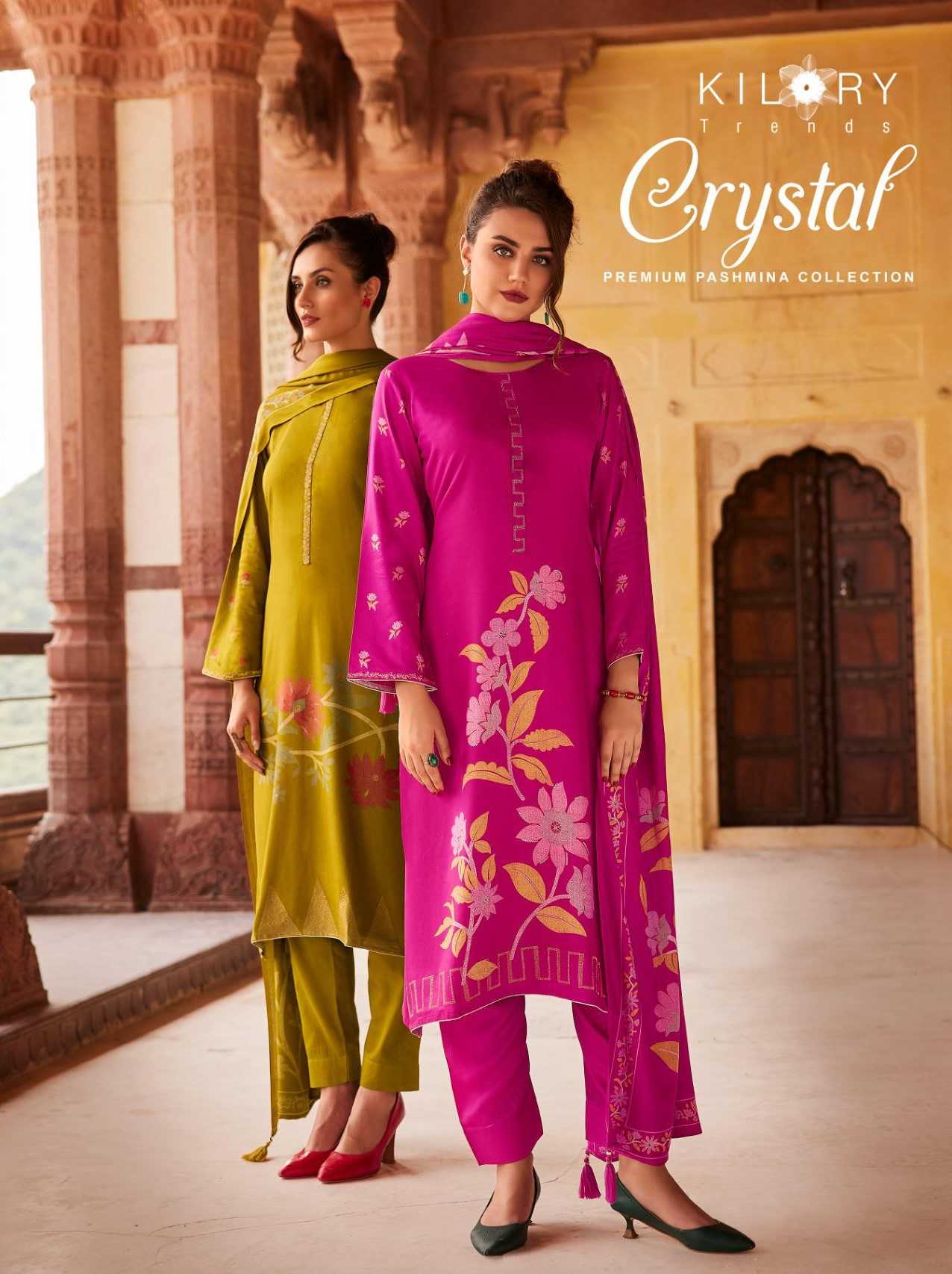 kilory trendz crystal fashionable viscose pashmina salwar kameez 