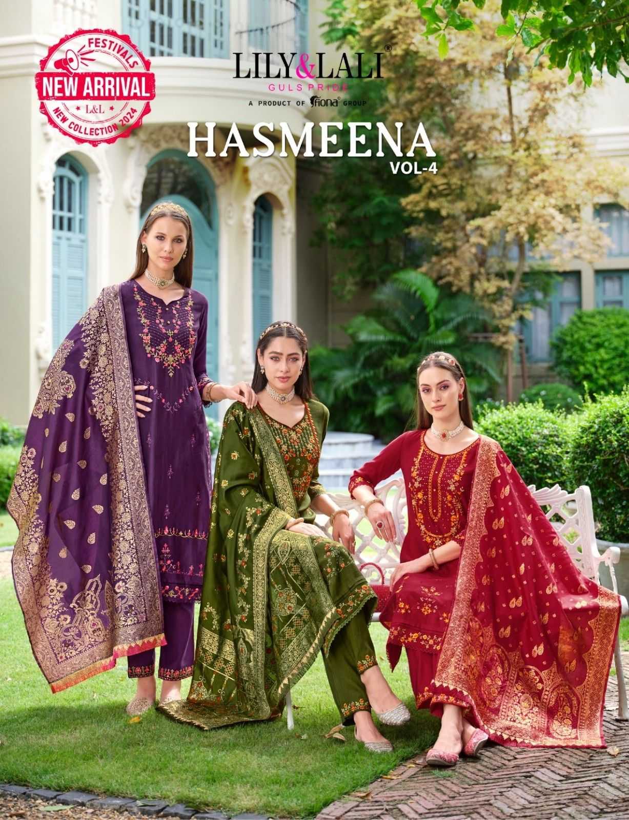 lily & lali hasmeena vol 4 viscose readymade exclusive 3pcs dress