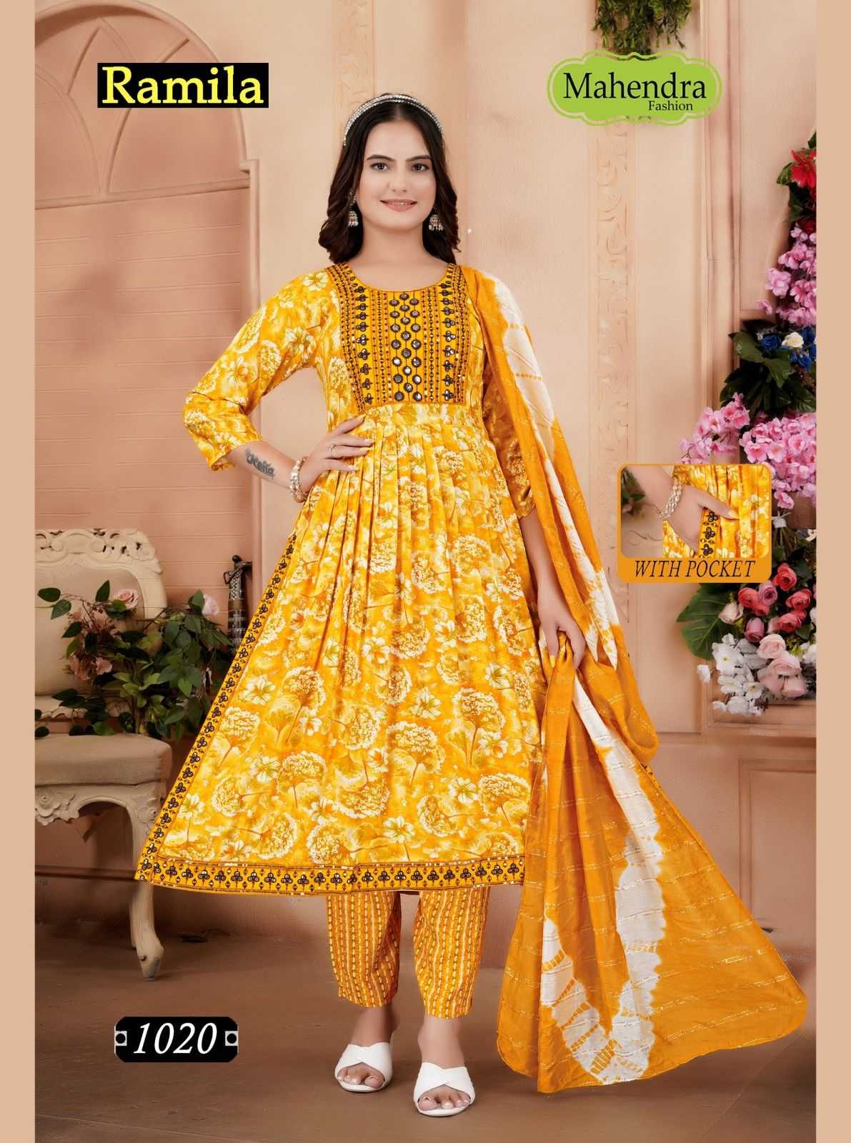 mahendra fashion ramila vol 3 nayra cut rayon print full stitch salwar kameez 