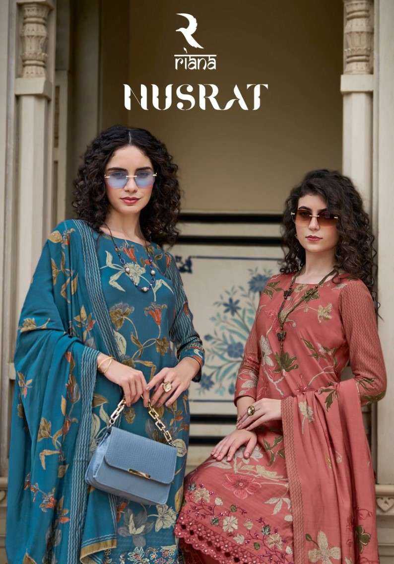 nusrat by riana muslin print pretty look unstitch salwar suit