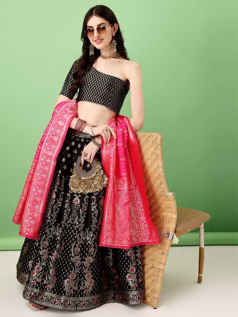 PR 9STAR NEW LUNCHING MAHARANI  ART SILK JACQUARD FABRIC STANDARD QUALITY  LEHENGA CHOLI 