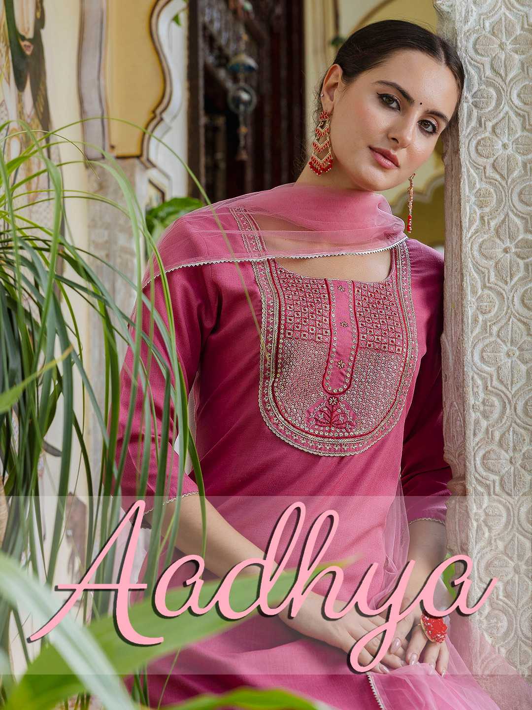 pr aadhya cotton embroidery work readymade elegant style salwar suit