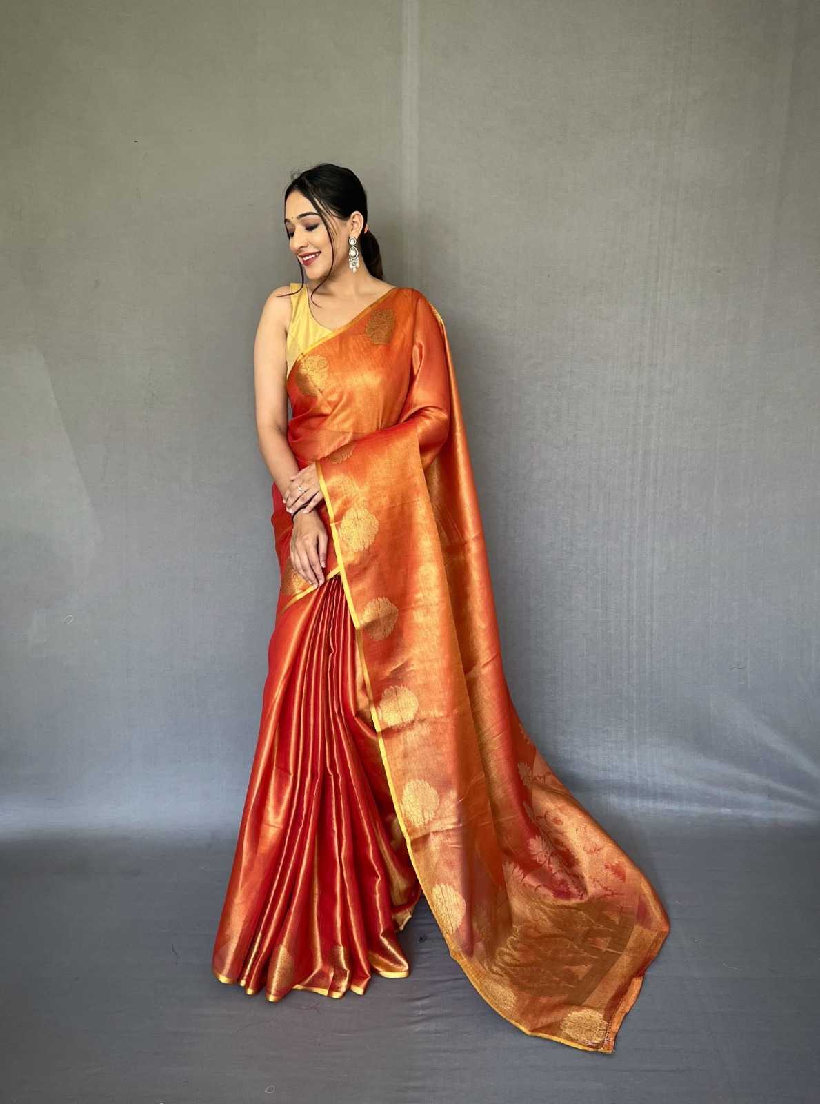 pr kc 3029 tissue silk elegance style jacquard zari weaving pattern saree