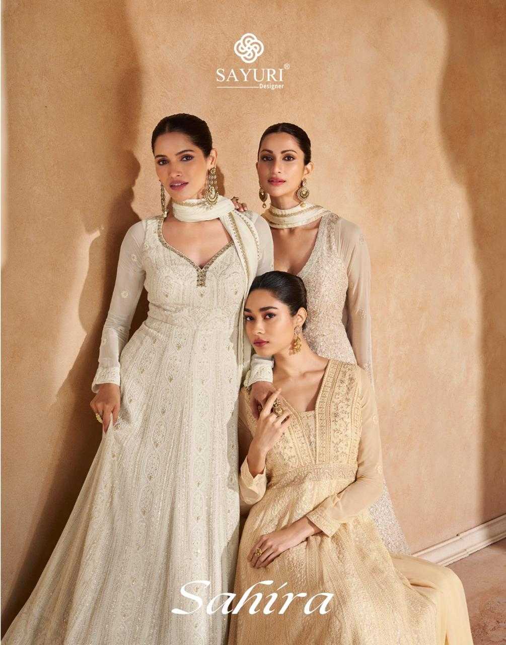 sahira by sayuri designer georgette readymade exclusive gown set  