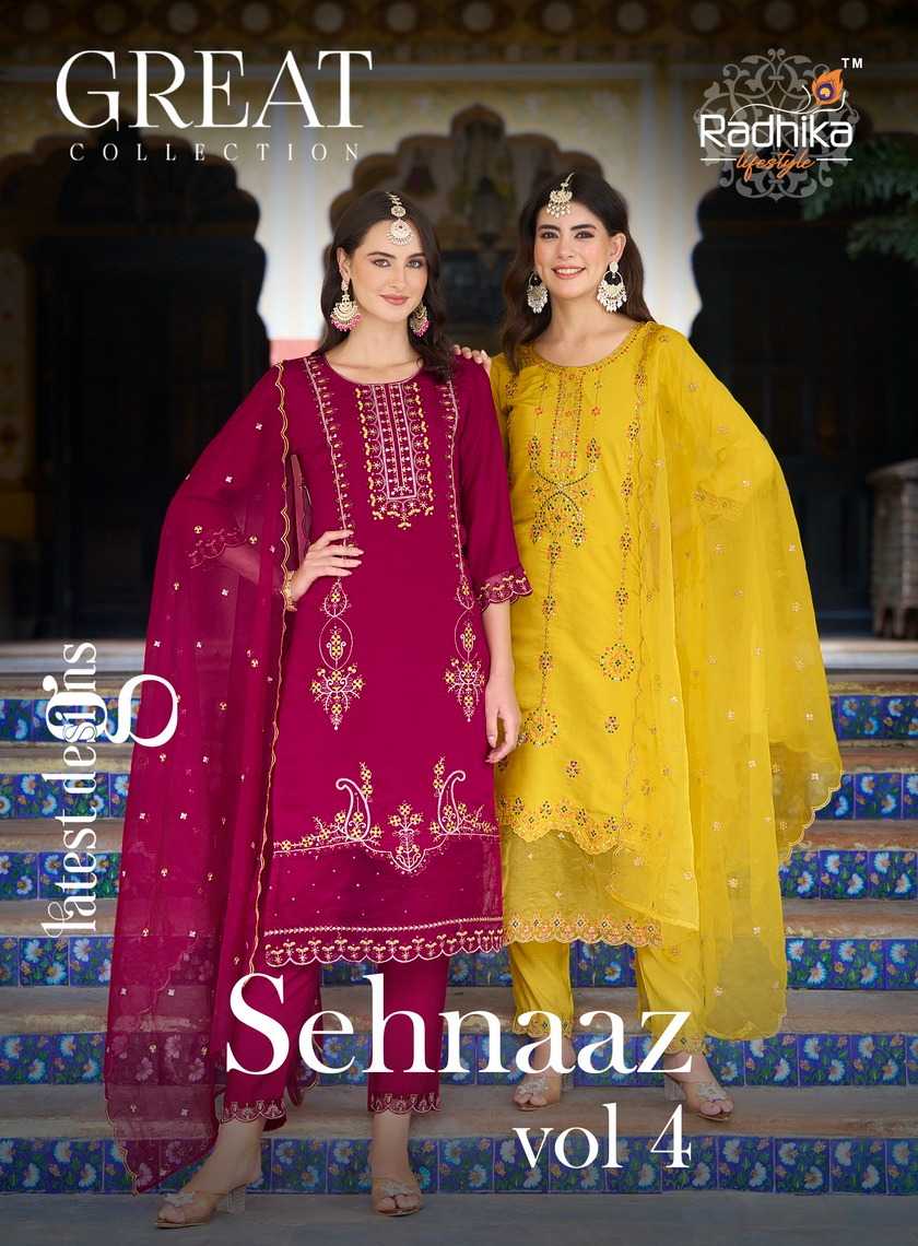 sehnaaz vol 4 by radhika lifestyle readymade classic roman silk big size dress