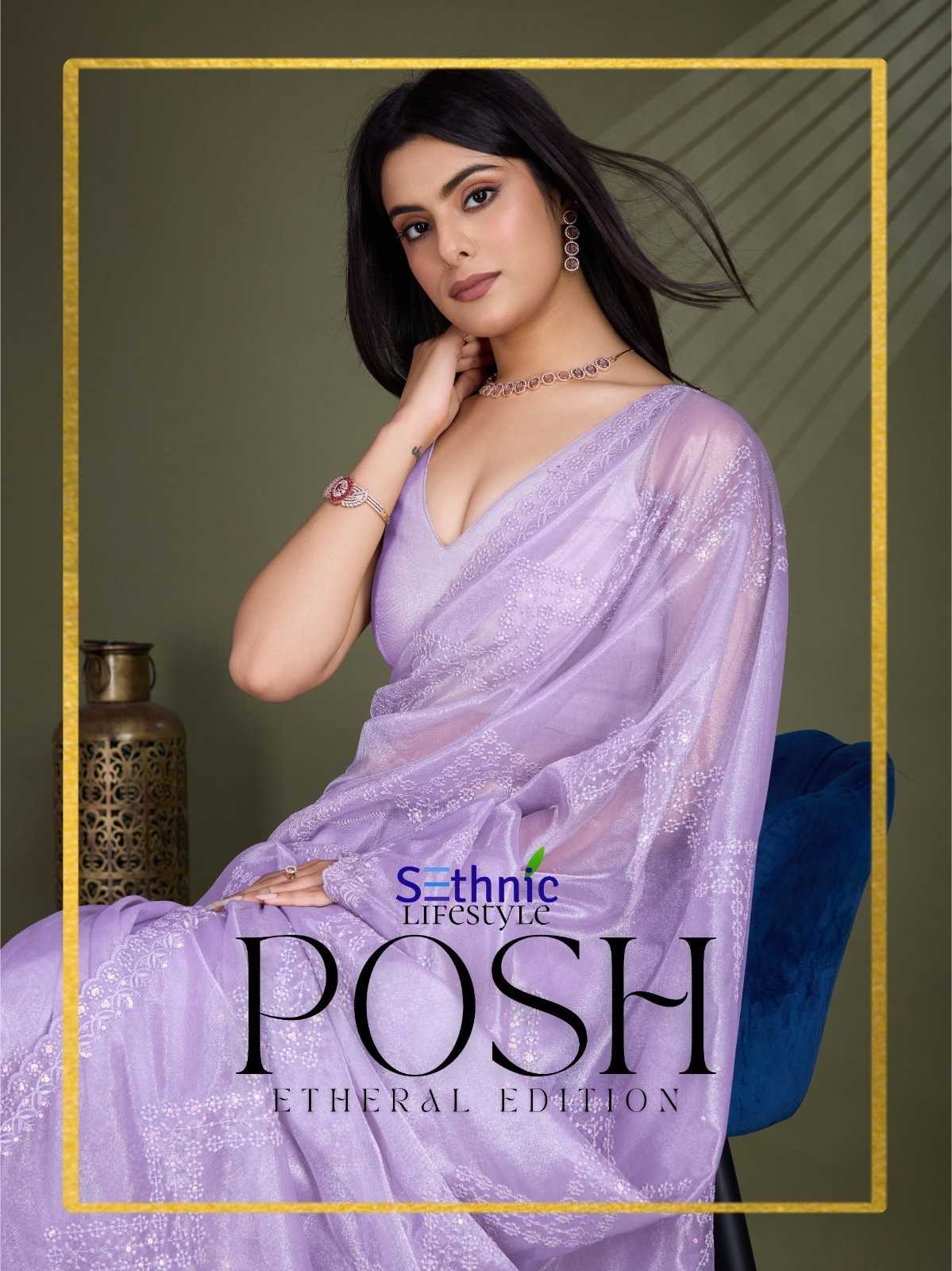 sethnic lifestyle posh 46001-46003 simmer net exclusive saree supplier 