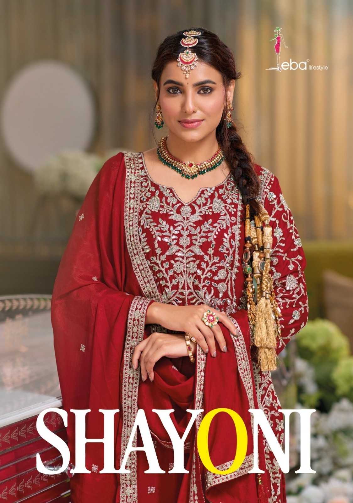 shayoni by eba lifestyle chinon embroidery work fully stitch pakistani 3pcs dress