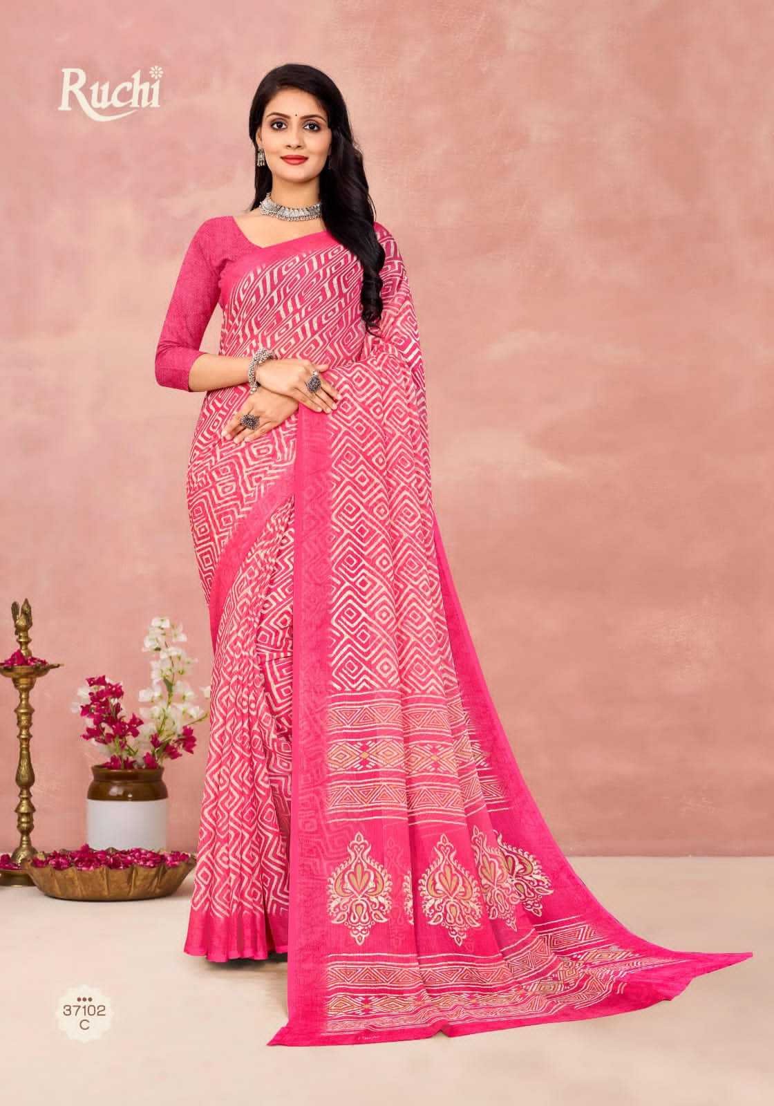 star chiffon 175 by ruchi daily wear fancy saree wholesaler 