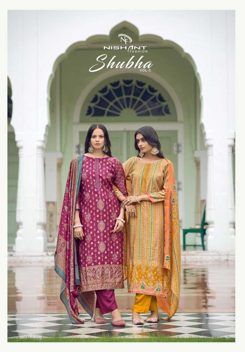 shubha vol 5 by nishant fashion modal silk printed suits collection