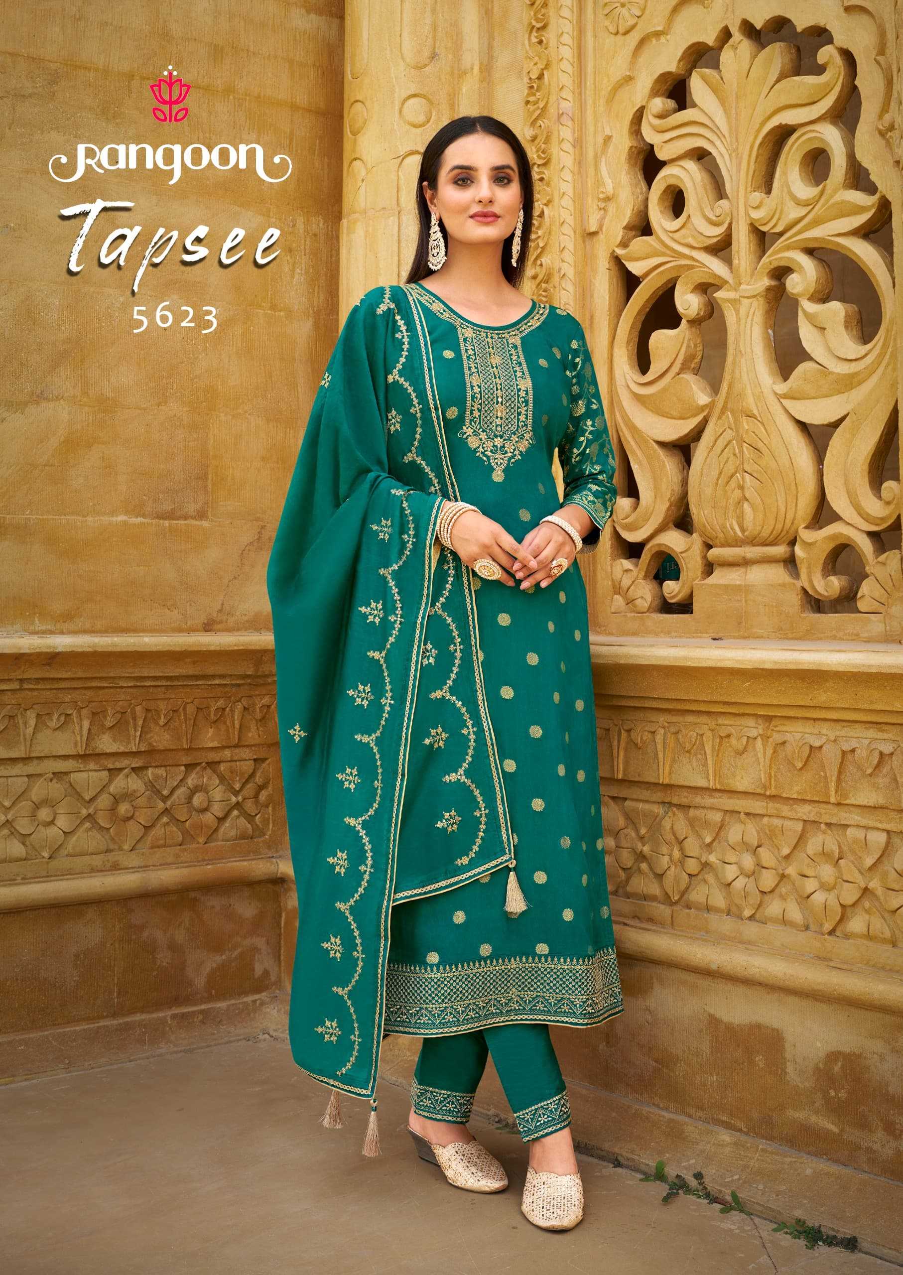 tapsee by rangoon muslin jacquard readymade ladies suits