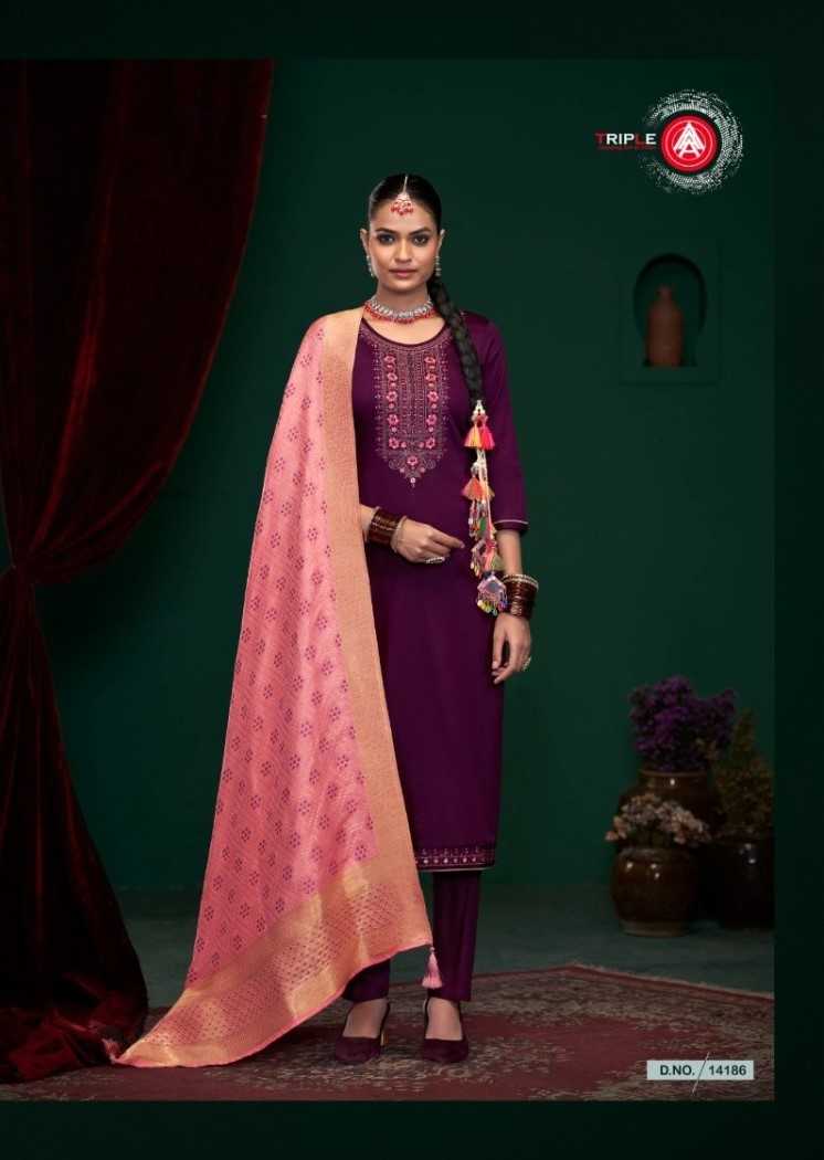 triple a aroos vol 2 popular design jam silk dress material supplier 