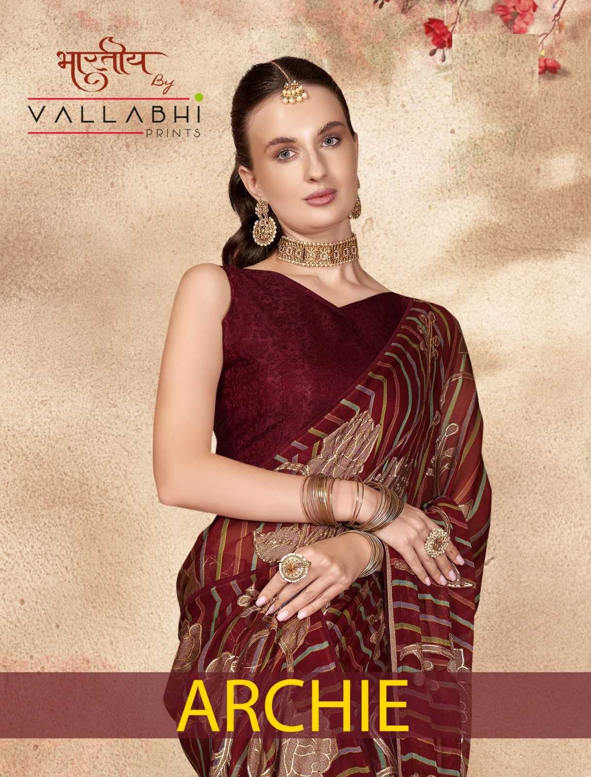 vallabhi prints archie attractive look brasso saree with blouse 