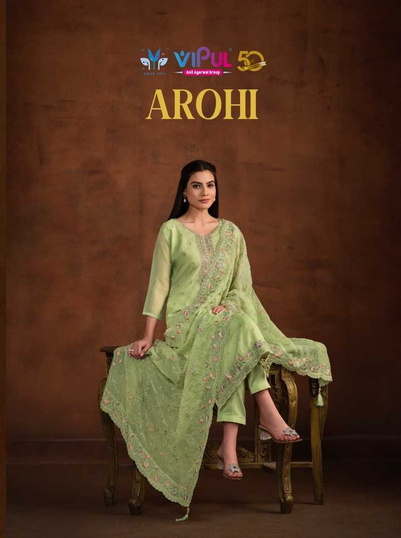 vipul arohi colour addition organza dress material supplier 