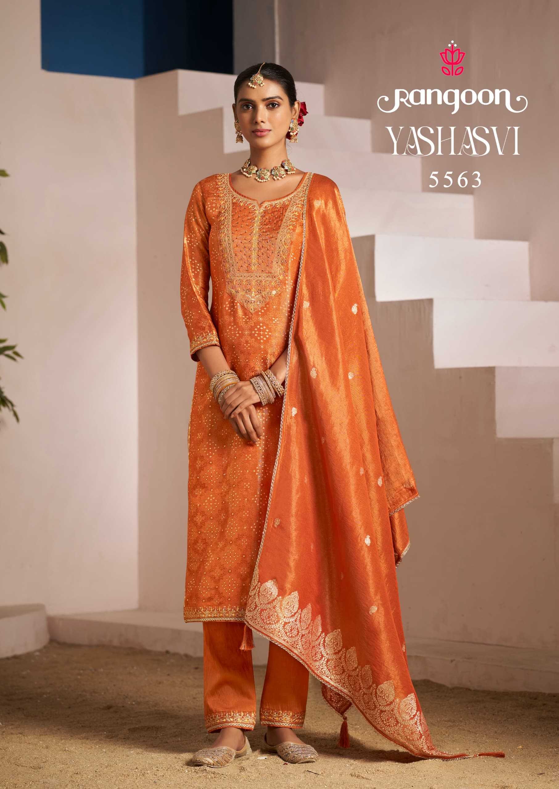 yashasvi by rangoon viscose simmer fashionable full stitch ladies suit 