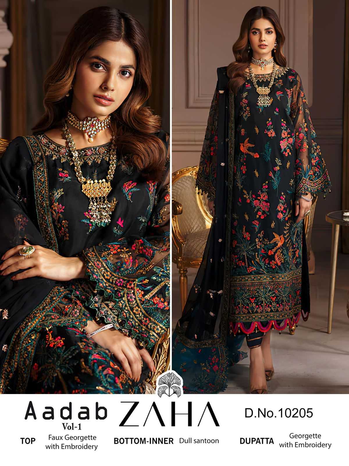 zaha aadab vol 1 10205 attractive look single readymade big size pakistani ladies suit