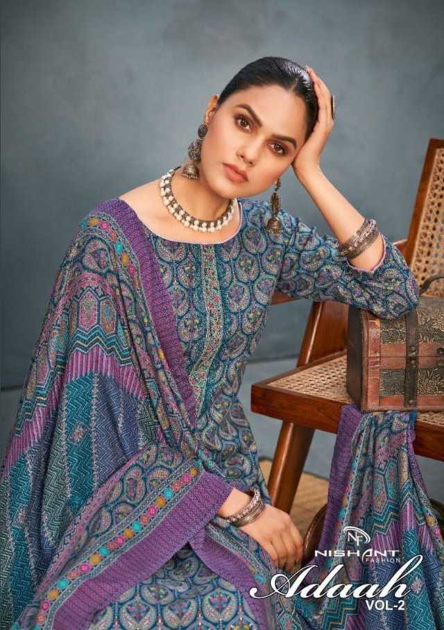 adaah vol 2 by nishant fashion viscose pashmina winter collection suits