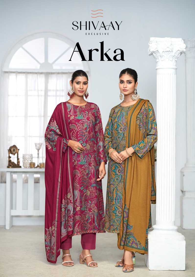 arka by shivaay winter special viscose pashmina print stylish suits