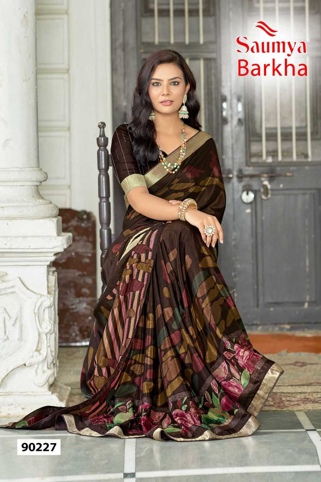 barkha by saumya chinon viscose classic best saree online  