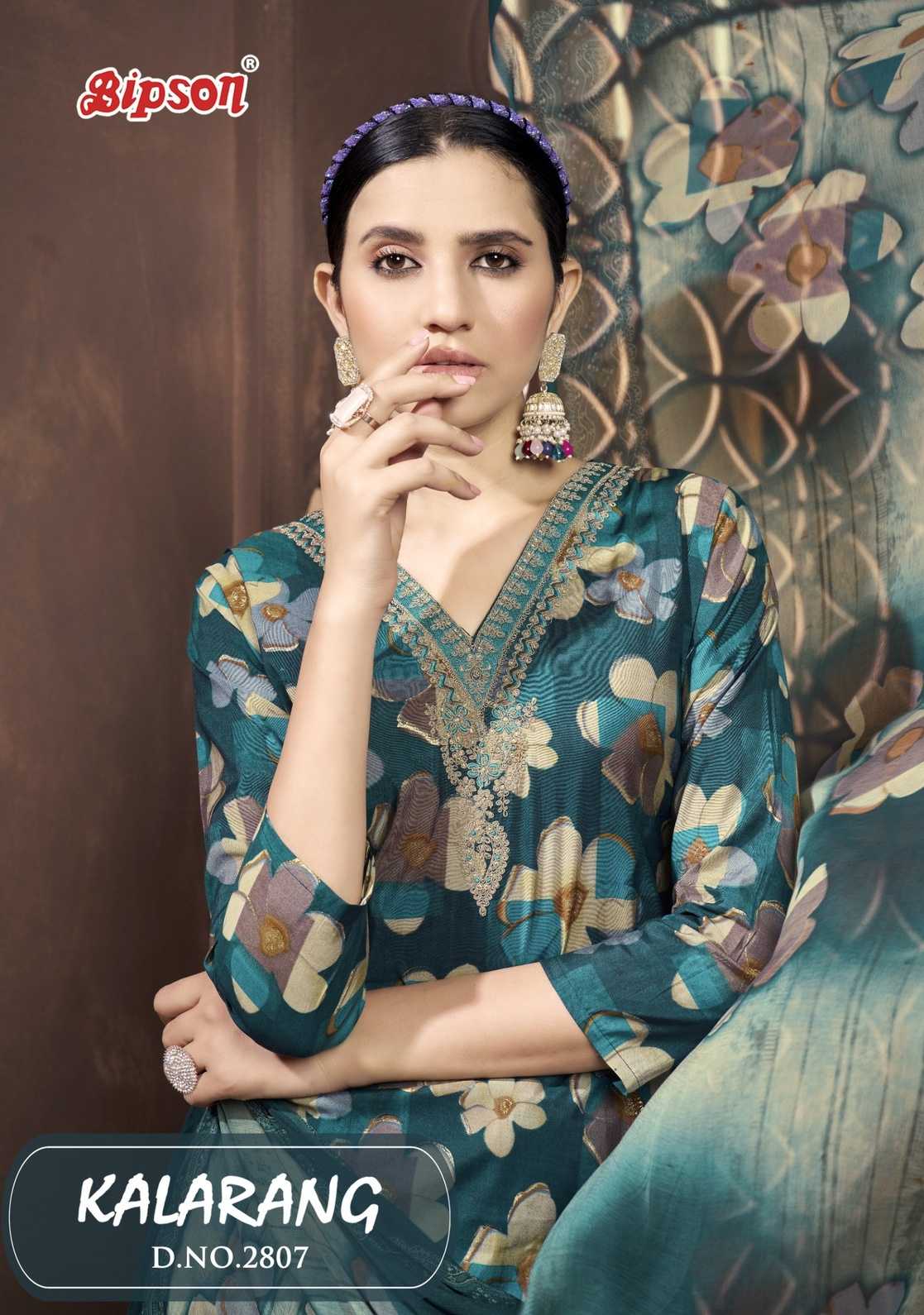 bipson prints kalarang 2807 chanderi print regular wear ladies suit 