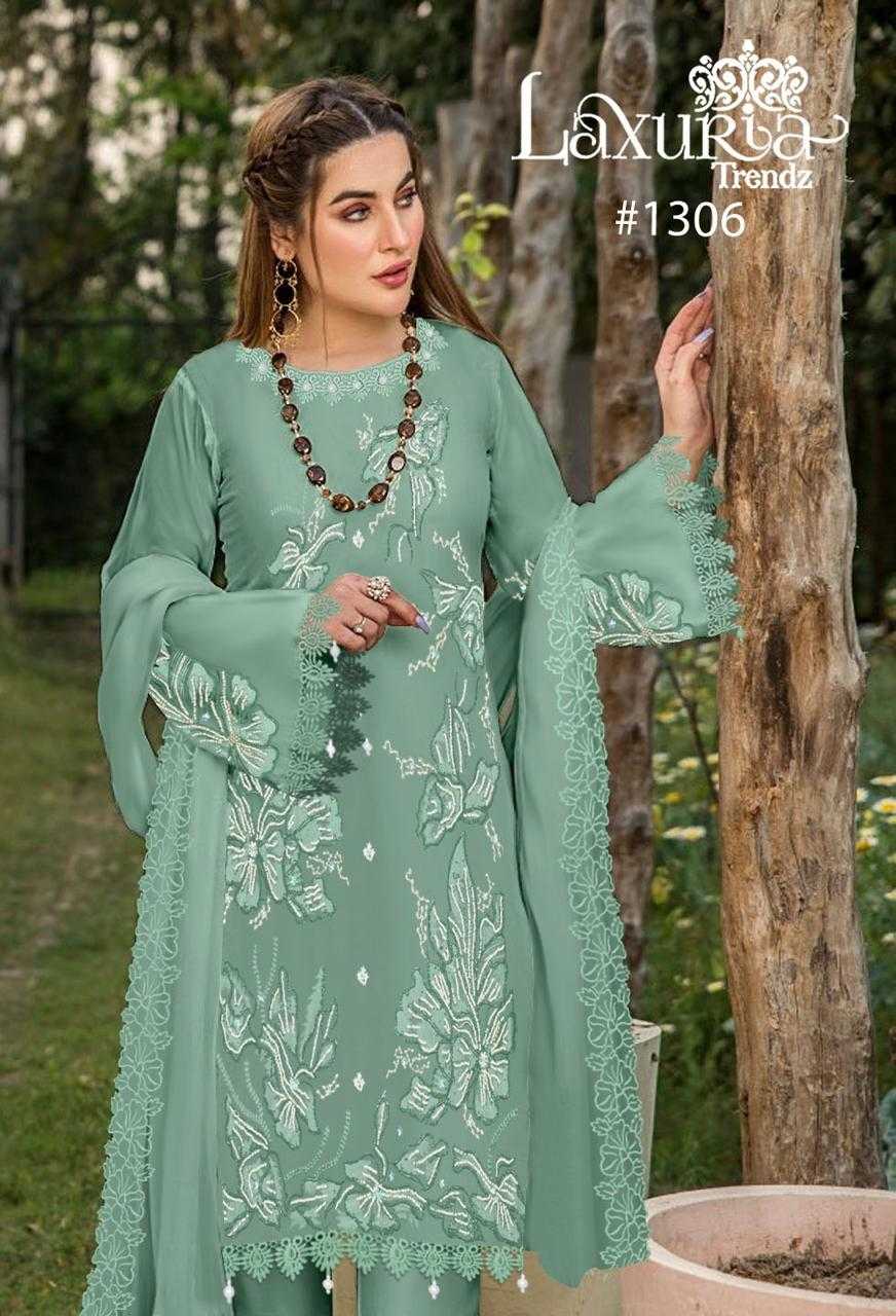 laxuria trendz 1306 hit design georgette readymade pakistani salwar suit 