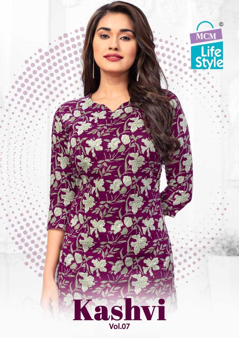 mcm lifestyle kashvi vol 7 stylish cotton readymade girls short top