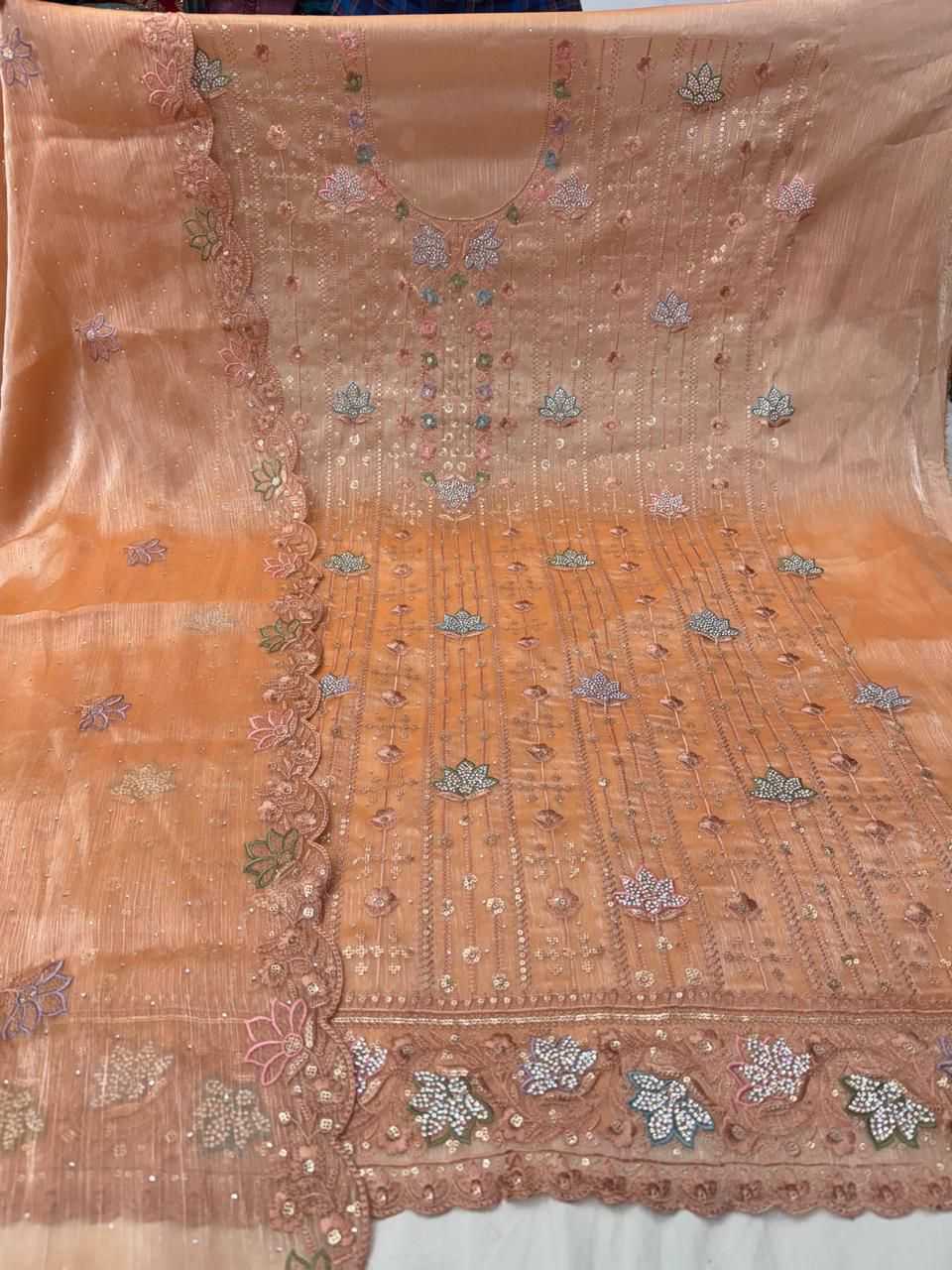 pr anmol jharkan burberry silk trendy design dress material  