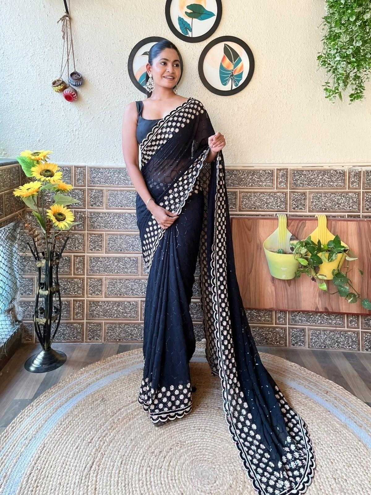 pr ds 566 georgette sequence work trendy saree