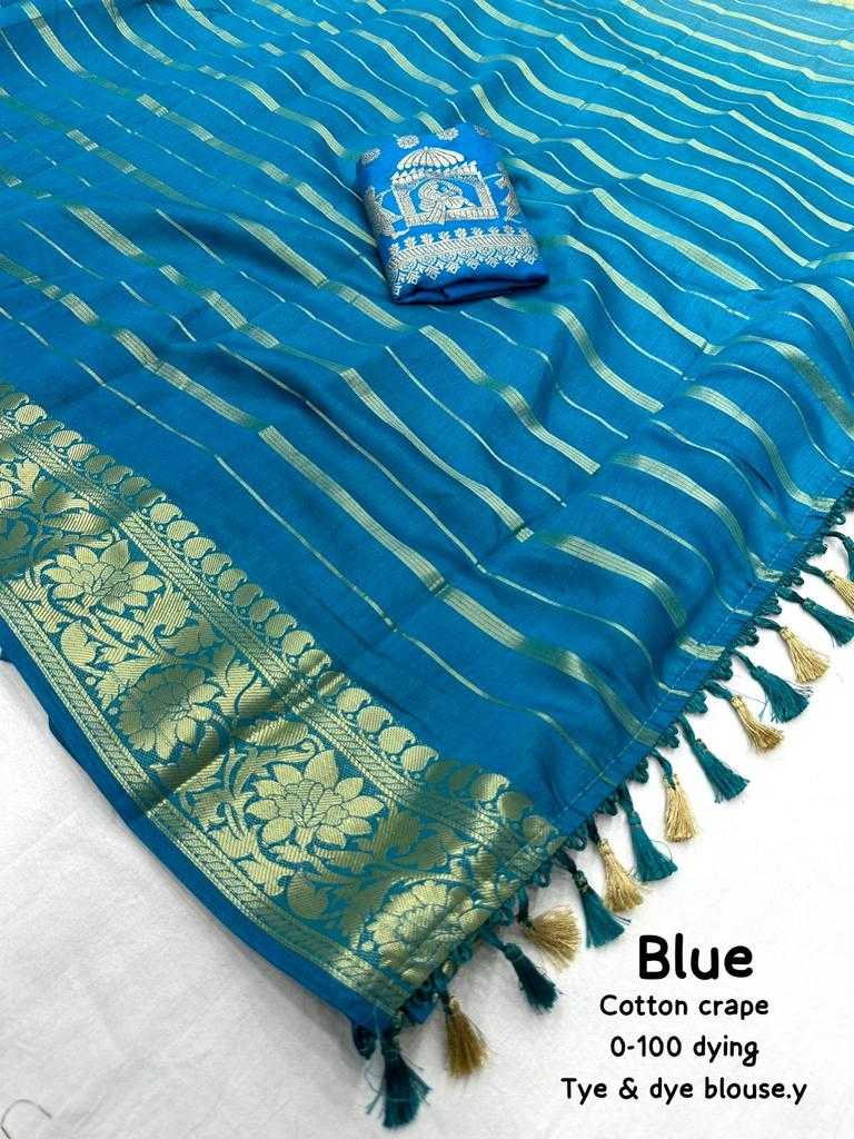 pr kc karishma crape style cotton unique design saree