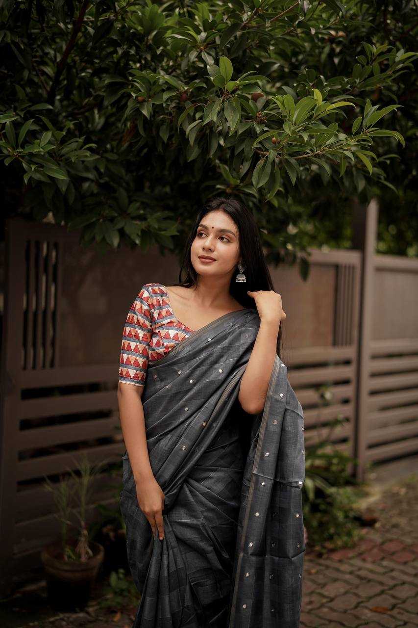 pr kc lux linen vol 5 zari weaving unique chex saree