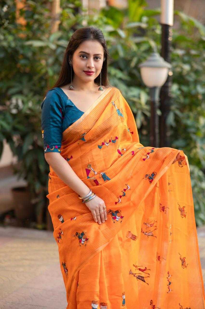 pr kc sukanya worli manipuri kota chex saree with blouse