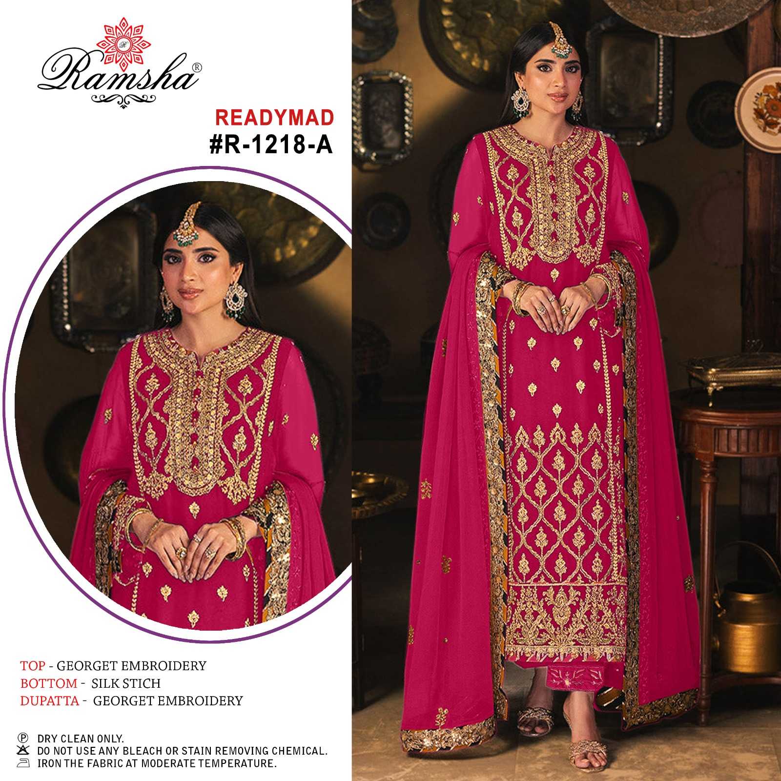 ramsha 1218 nx georgette embroidery work readymade pakistani suit