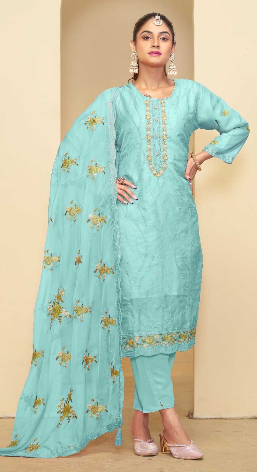 ramsha 1223 nx attractive colour organza embroidery work suits