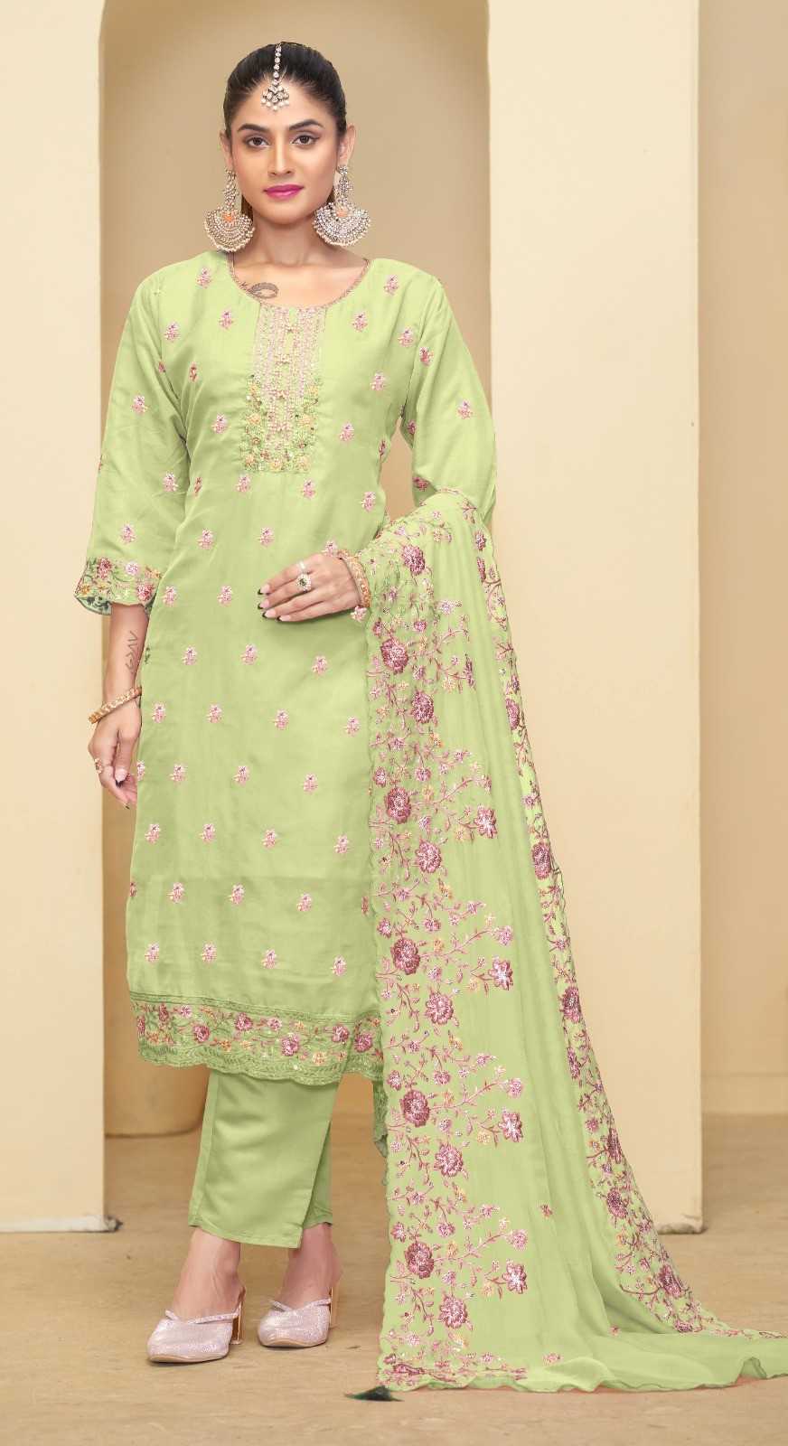 ramsha 1224 nx embroidery readymade organza 3pcs dress