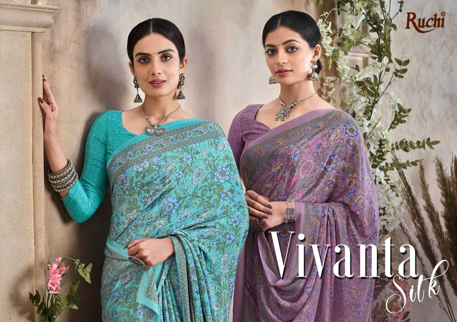 ruchi vivanta silk vol 36 crape silk beautiful saree