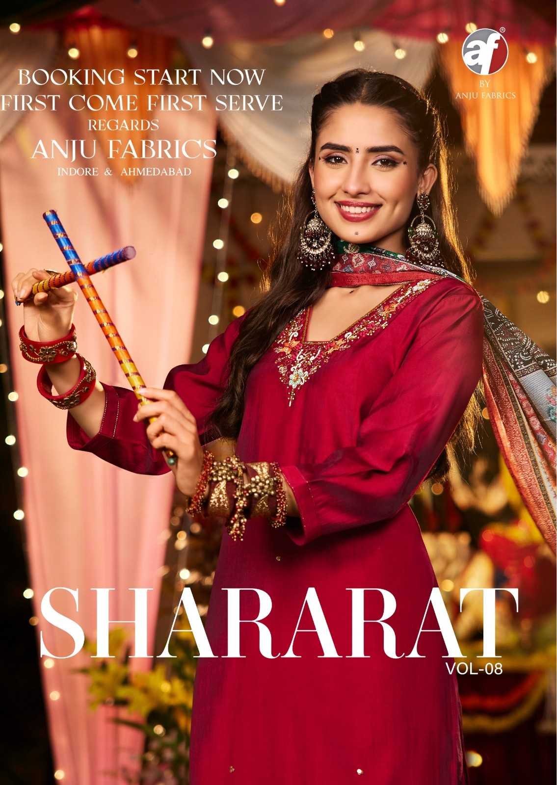 shararat vol 8 by anju fab modal silk readymade handwork big size party wear suit 