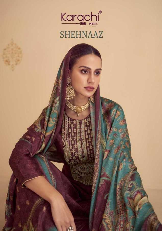 shehnaaz by kesar karachi russian silk print ladies suits