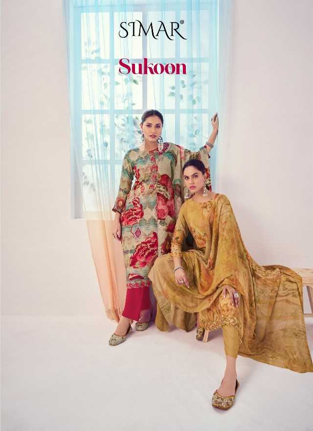 sukoon by glossy viscose pashmina print winter special salwar suits