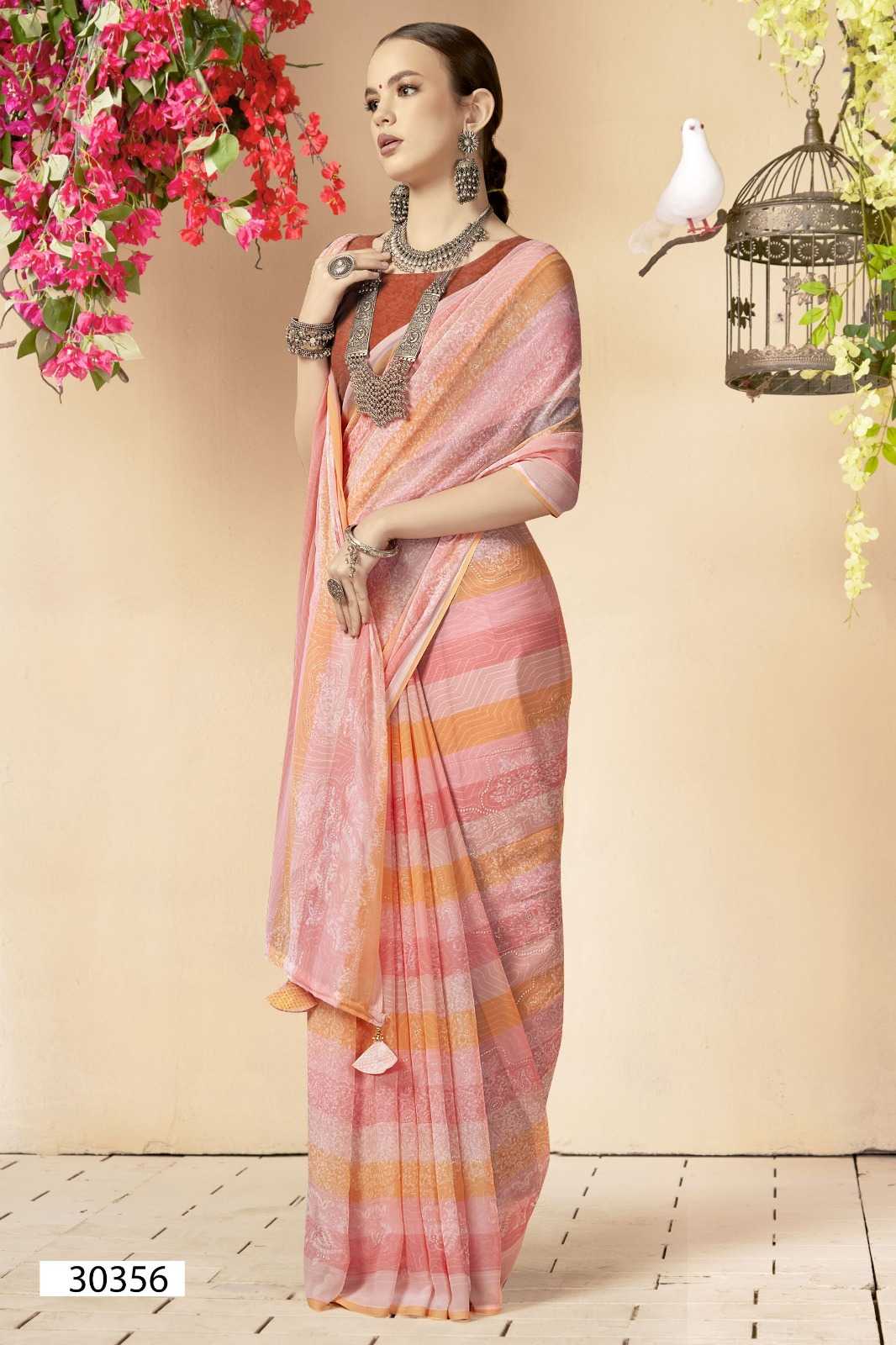 vallabhi prints viransha vol 2 georgette elegant style saree with blouse  