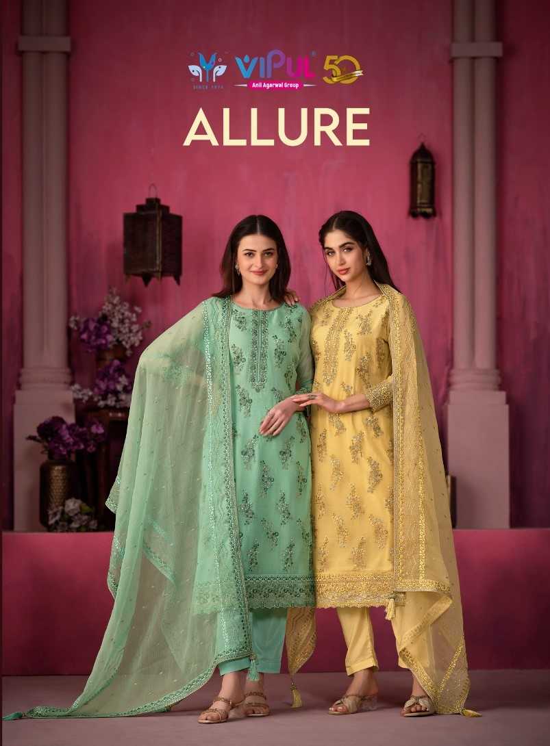 vipul allure organza chiffon attractive look dress material  