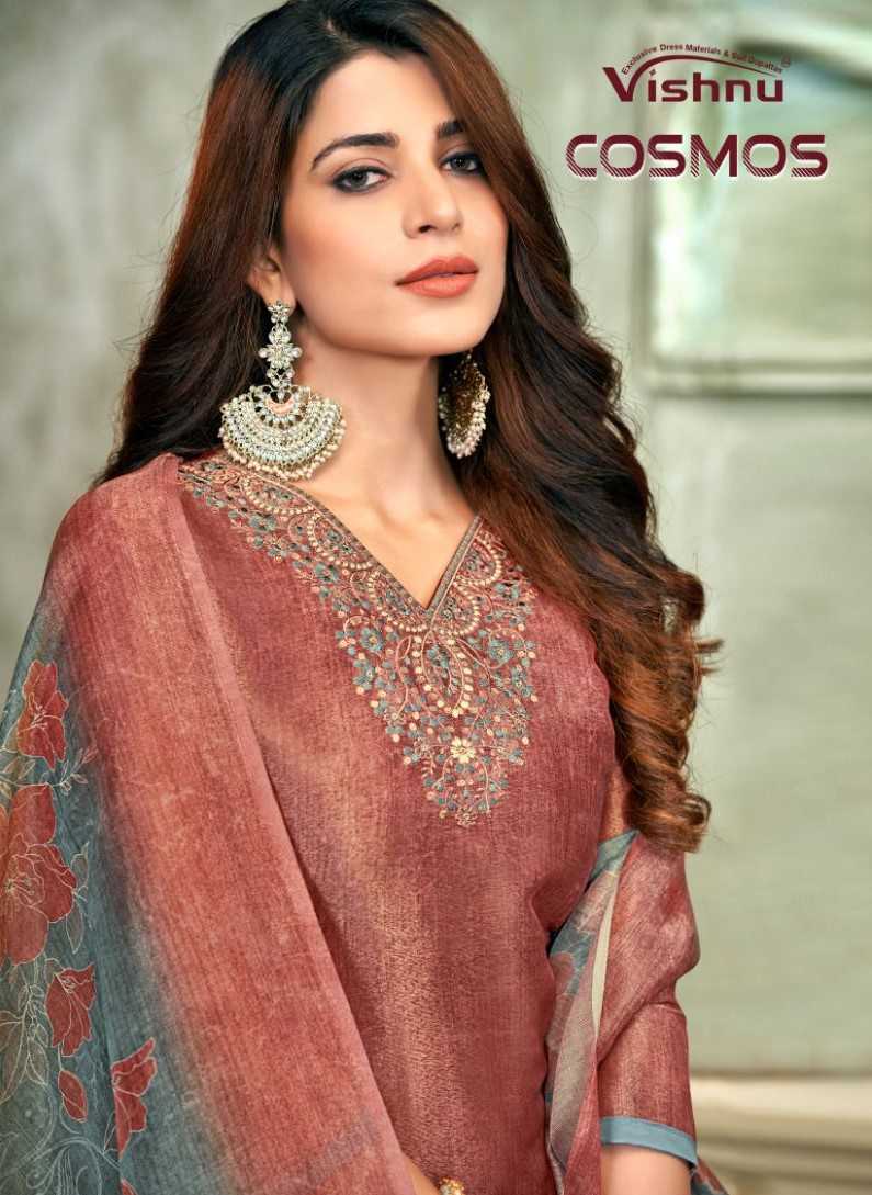 vishnu cosmos stylish look simmer ladies unstitch suits