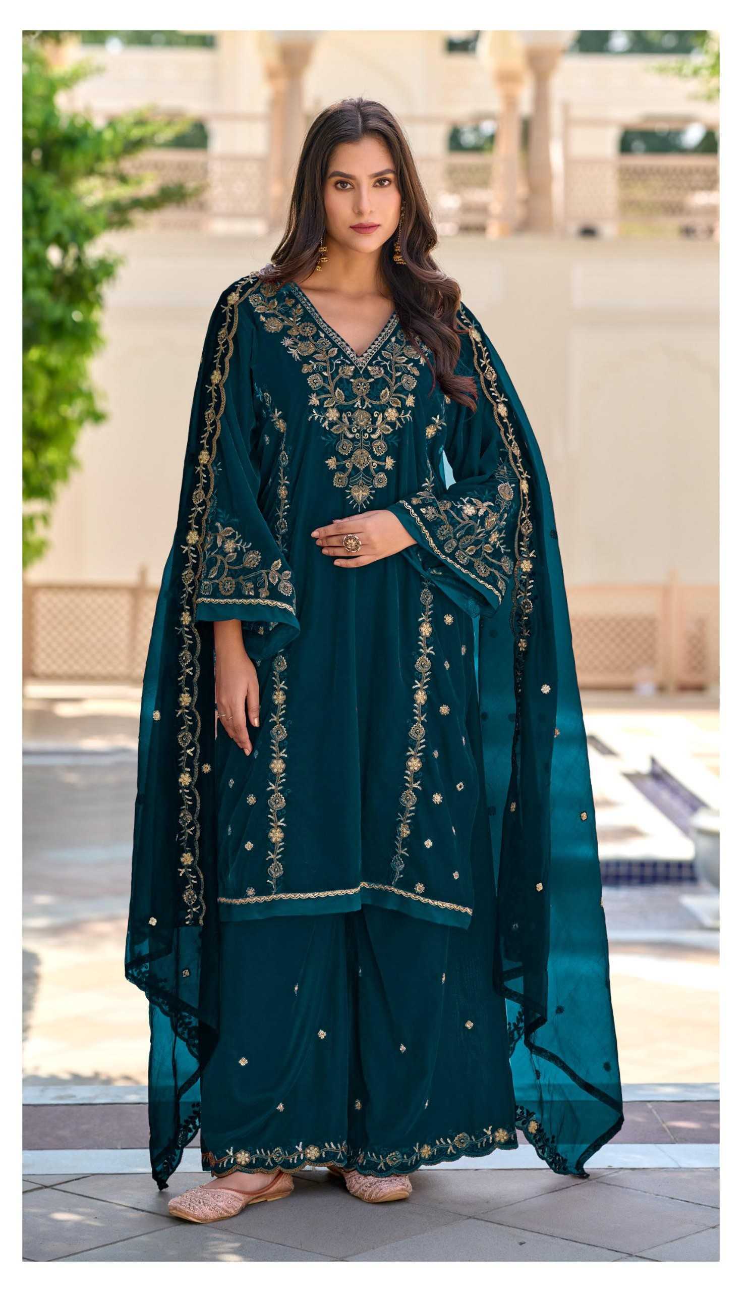 deepsy suits d 637 embroidery work velvet winter wear readymade suits