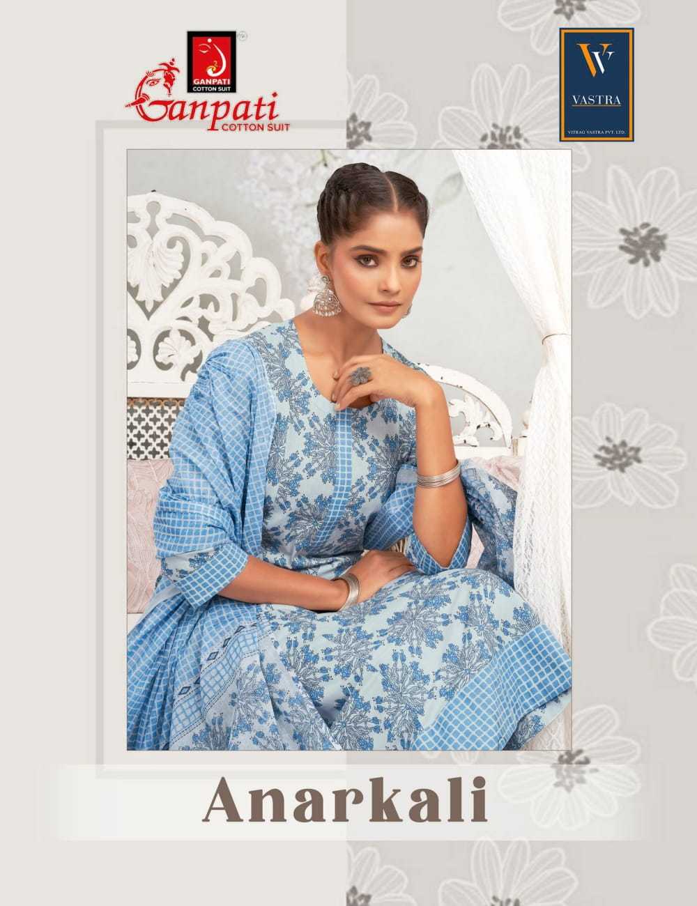 ganpati cotton anarkali vol 1 beautiful print readymade cotton suits